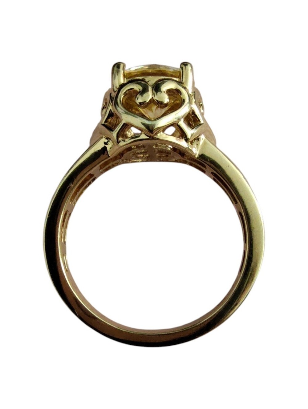 JTV Moissanite Fire® Yellow 1.90ct Diamond Equivalent Weight Ring Size 6 - Picture 9 of 10